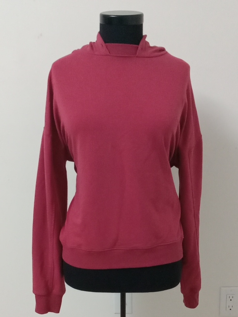 Women's Hooded Crewneck Sweater in Raspberry